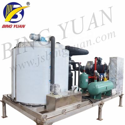 R404A 220V 3000KG دستگاه یخ ساز Flake ، دستگاه یخ Flake Water Seak